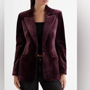 EXPRESS: Velvet One Button Lapel Blazer